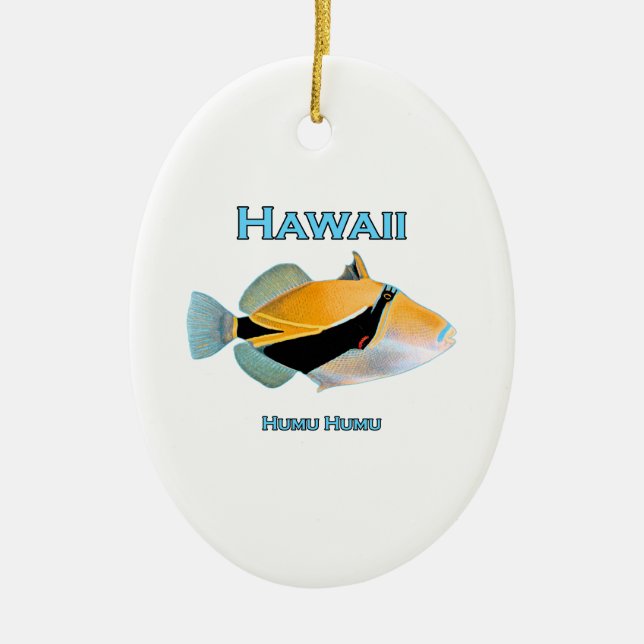 Hawaii Humu Humu Fish Ceramic Ornament (Front)