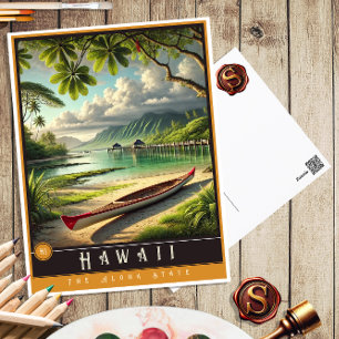Hawaii Hyper-Realistic State Postcard