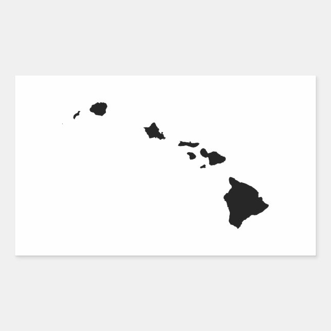 Hawaii in Black and White Rectangular Sticker (Front)