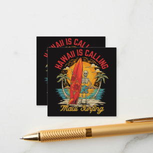 Hawaii Is Calling Maui Surfing Island Vibes Enclosure Card