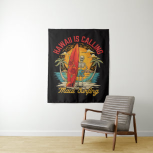 Hawaii Is Calling Maui Surfing Island Vibes Tapestry