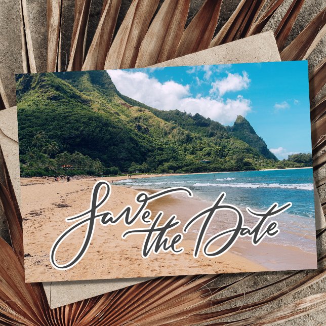 Hawaii Island Destination Wedding Photo  Save The Date (Hawaii Island Destination Wedding Photo Save The Date)
