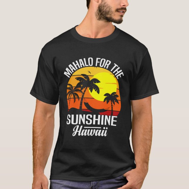 Hawaii island of sun beach waves and palm trees  6 T-Shirt (Front)