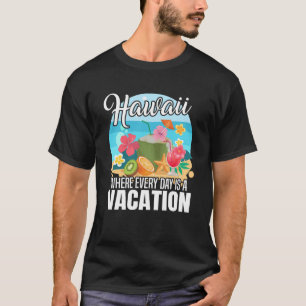 Hawaii island of sun beach waves and palm trees  9 T-Shirt
