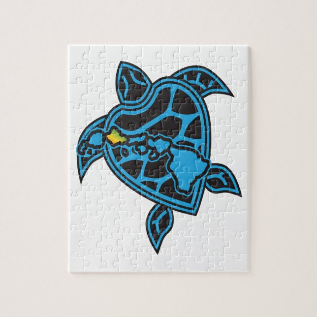 Hawaii Islands and Hawaii Turtle Jigsaw Puzzle (Vertical)