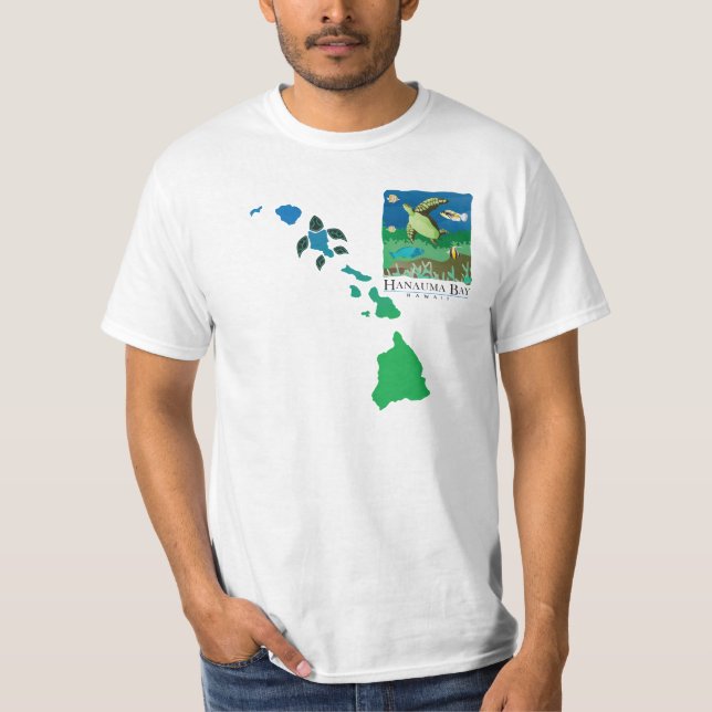 Hawaii Islands Chain - Hanauma Bay Oahu Turtle T-Shirt (Front)