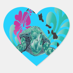 Hawaii Islands Heart Sticker