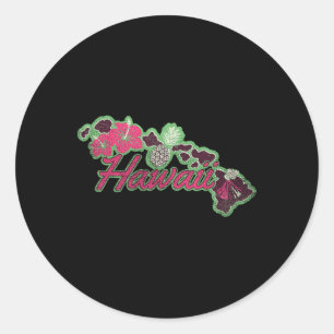 Hawaii Islands Hibiscus Flowers Aloha Hawaii Luau  Classic Round Sticker