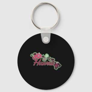 Hawaii Islands Hibiscus Flowers Aloha Hawaii Luau  Key Ring