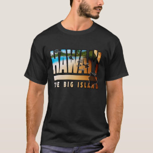 Hawaii Islands Map and Text Graphic T-Shirt