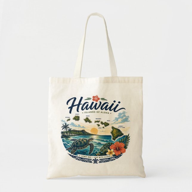 Hawaii Islands Tote Bag (Front)