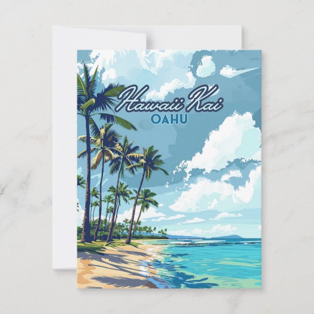 Hawaii Kai Honolulu Oahu Hawaii Retro Card (Front)
