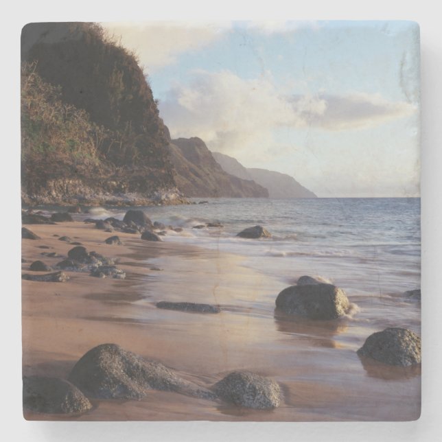 Hawaii, Kauai, Haena State Park 2 Stone Coaster (Front)