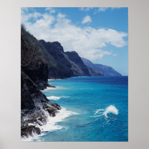 Hawaii, Kauai, Waves from the Pacific Ocean Poster