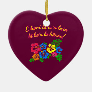HAWAII Kiss Me It's My Birthday in Hawaiian Ceramic Tree Decoration