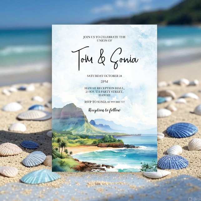 Hawaii Landscape Wedding Destination Invitation (Hawaii Landscape Wedding Destination Invitation)