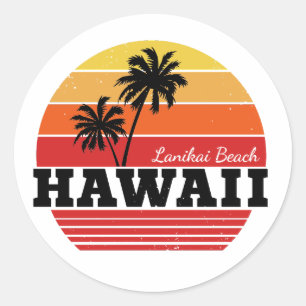 Hawaii Lanikai Beach Classic Round Sticker
