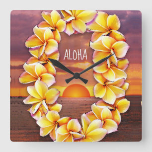 Hawai'i Lei Clock with Aloha