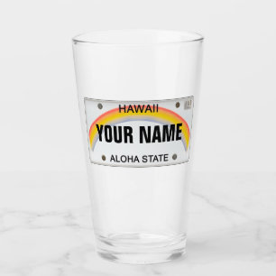 Hawaii License Plate (customisable) Glass