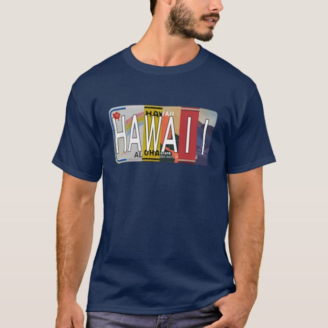 Hawaii License Plates T-Shirt (Front)