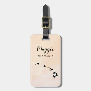 Hawaii Map Luggage Tag, Wedding Party Welcome Tag