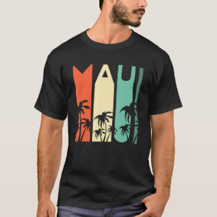 Hawaii Maui Beach Retro Hawaiian Surf Big Island P T-Shirt