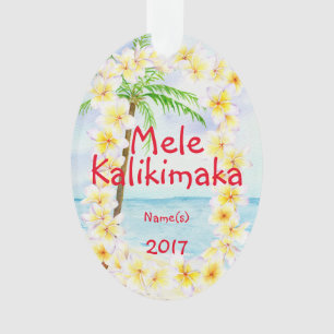 Hawaii Mele Kalikimaka Christmas Ornament