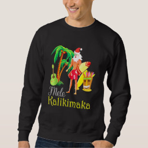 Hawaii Mele Kalikimaka  Santa Surfing Christmas Ug Sweatshirt