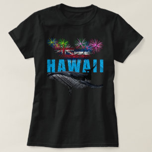 HAWAII NYE POLYNESIAN TRIBAL HUMPBACK FIREWORKS T-Shirt