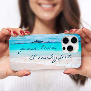Hawaii Ocean Beach Photo Peace Love Sandy Feet iPhone 16 Pro Case