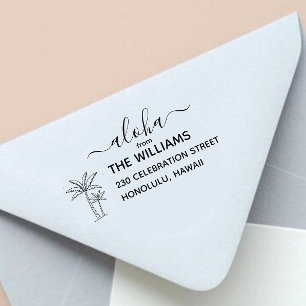 Hawaii Palm tree return address stamp