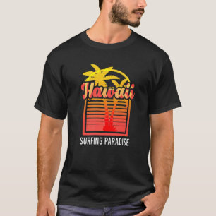 Hawaii Palm Tree Surfing Paradise Beach Island Sum T-Shirt