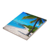 Hawaii Palm Tree Tropical Photo On Beach Time Ceramic Tile (Side)