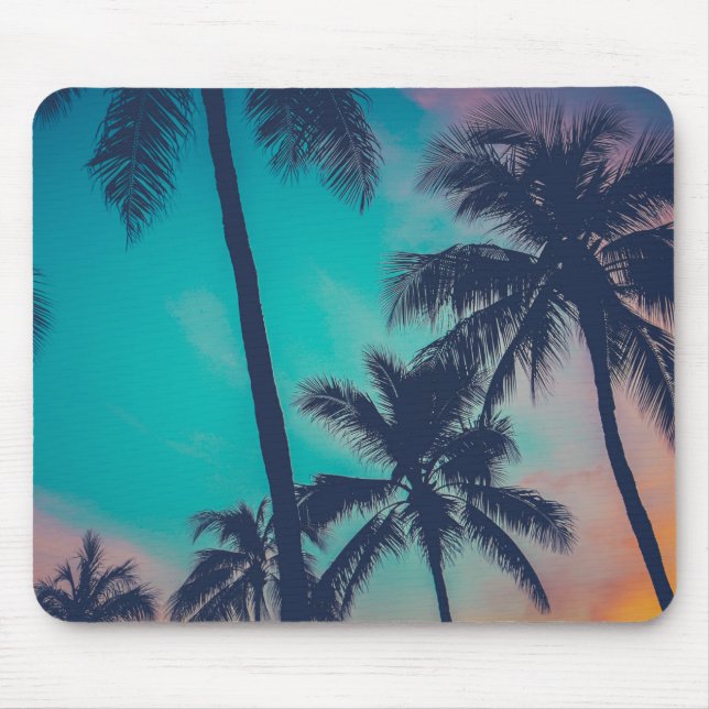 Hawaii Palm Trees At Sunset Mouse Pad (Front)