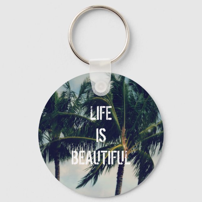 Hawaii Palm Trees   Key Ring (Front)