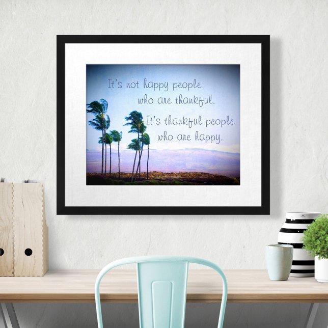 Hawaii Palm Trees Photo Thankful People Quote Poster (Creator Uploaded)