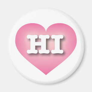 Hawaii Pink Fade Heart - I love HI Magnet