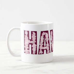 Hawaii pink lei flower coffee mug