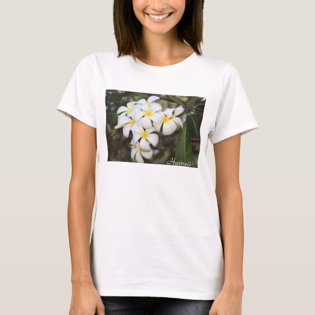 Hawaii, Plumeria, White Flowers on Women's T-Shirt (Front)