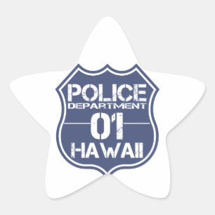 Hawaii Police Department Shield 01 Star Sticker