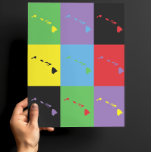 Hawaii Pop Art State Outline Pattern Poster<br><div class="desc">Do you like pop art?  Do you like the US state of Hawaii?  This poster features a pop art pattern of the state of Hawaii done in yellow,  green,  blue,  purple,  red and black.</div>