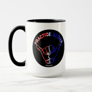 Hawaii Practice Aloha Flag Shaka (Hang loose) Mug