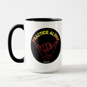 Hawaii Practice Aloha Lava Shaka (Hang loose) Mug