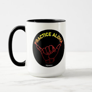 Hawaii Practice Aloha Lava Shaka (Hang loose) Mug