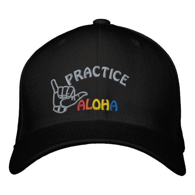 Hawaii Practice Aloha Shaka (Hang loose) Embroidered Hat (Front)