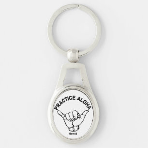 Hawaii - Practice Aloha Shaka (Hang loose) Key Ring