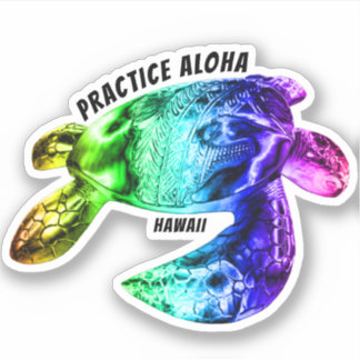 Hawaii Practice Aloha - Tribal Honu Rainbow