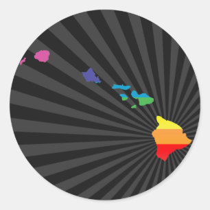 hawaii pride. classic round sticker