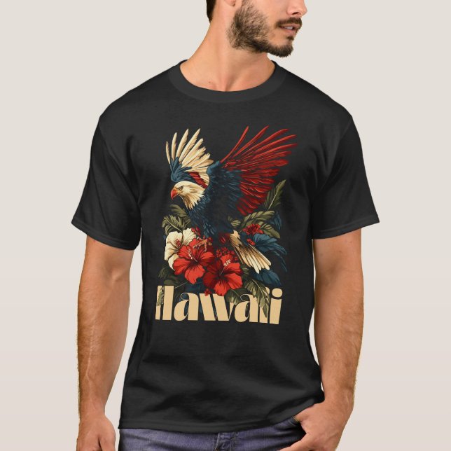 Hawaii Pride Eagle Design T-Shirt (Front)