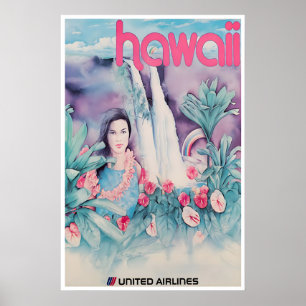Hawaii Print Hawaiian Travel Poster United